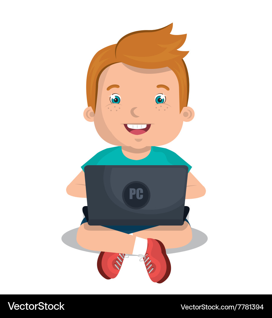 Children using computer design Vector Image