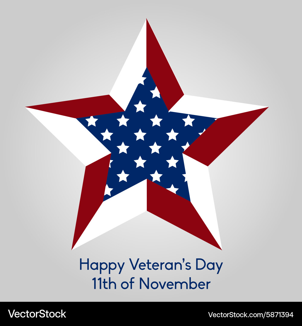Colored background with text for veterans day Vector Image