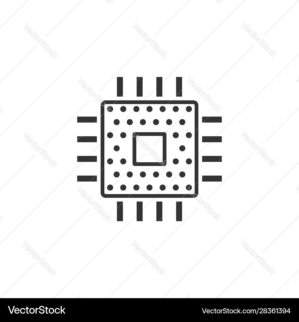 Computer cpu icon in flat style circuit board Computer cpu icon in flat style circuit board vector image