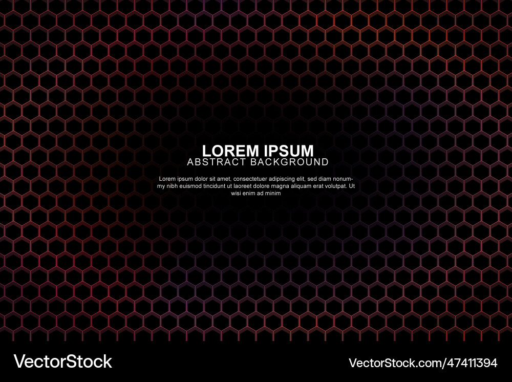 Dark hexagonal background gradient Dark hexagonal background gradient vector image