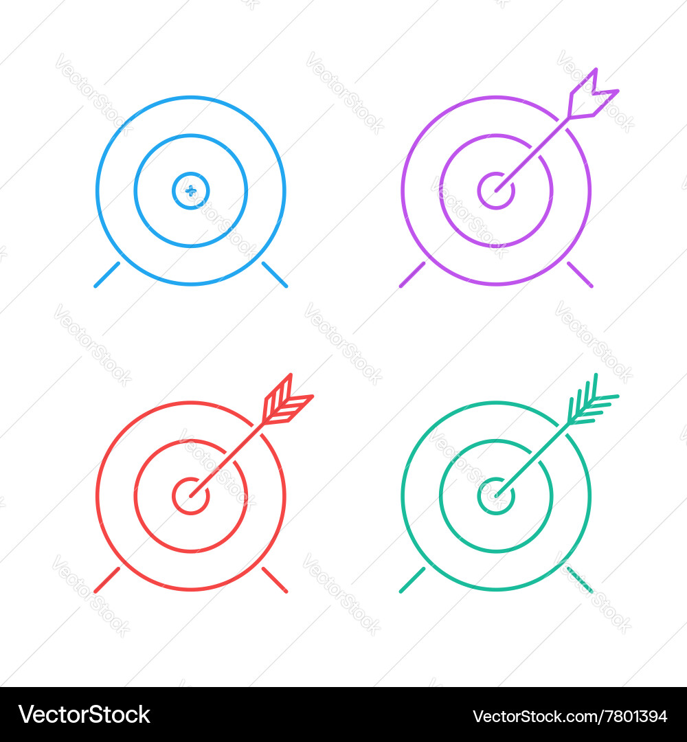 Dart Target Icon Set vector image