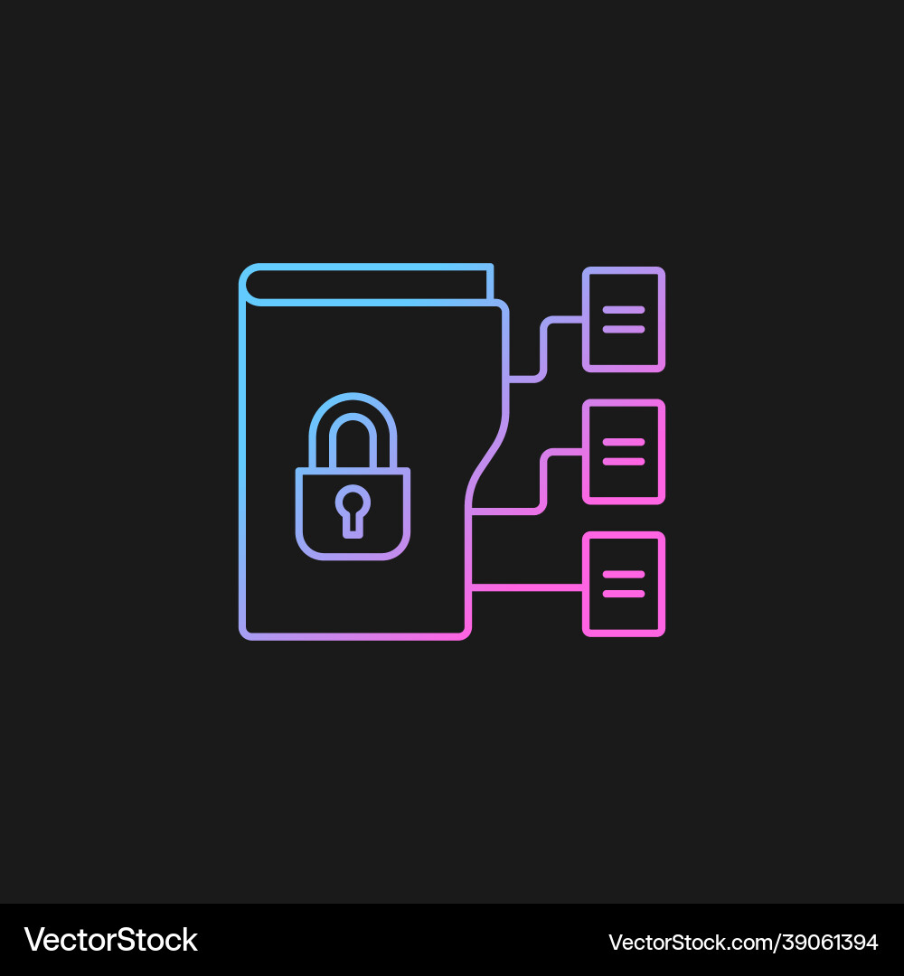 Data classification gradient icon for dark theme Data classification gradient icon for dark theme vector image