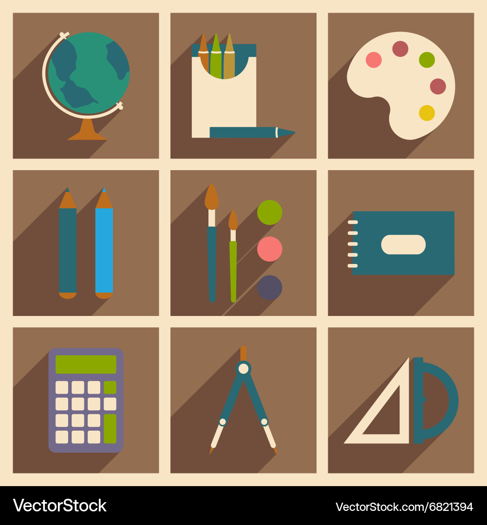 Flat with shadow concept and mobile application vector image
