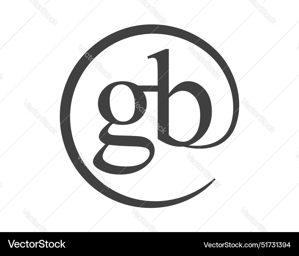 Gb logo from two letter with circle shape email Gb logo from two letter with circle shape email vector image