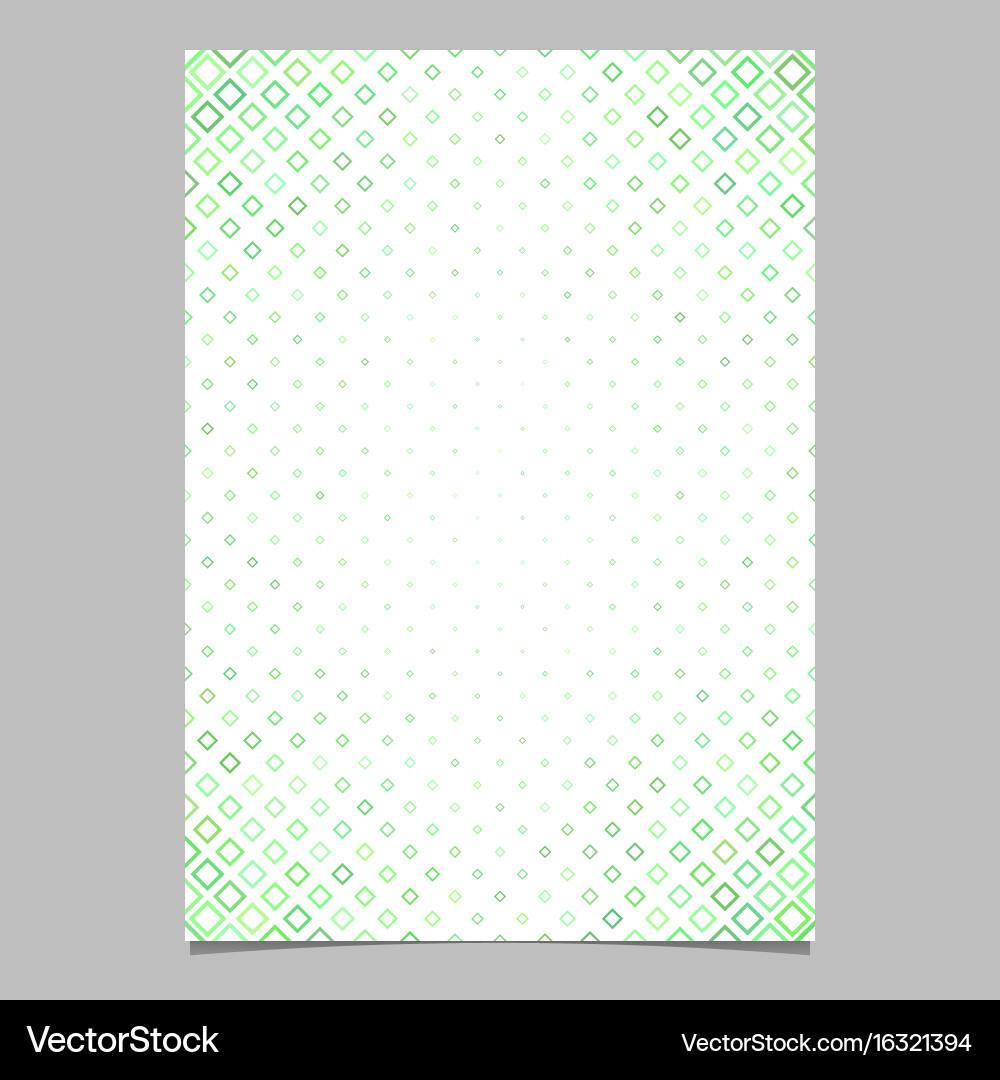 Green diagonal square pattern page template vector image