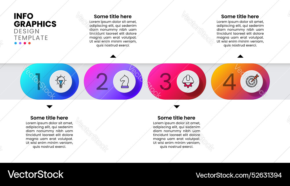Infographic template 4 buttons with icons Infographic template 4 buttons with icons vector image
