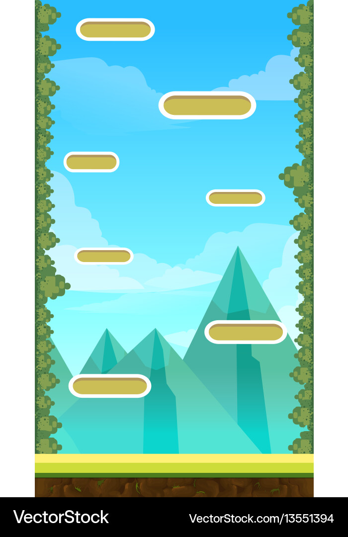 Jump game user interface design for tablet Vector Image