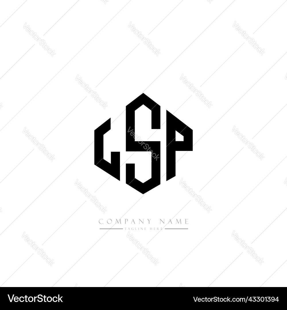 LSP Geometric Logo - Polygon & Cube vector image