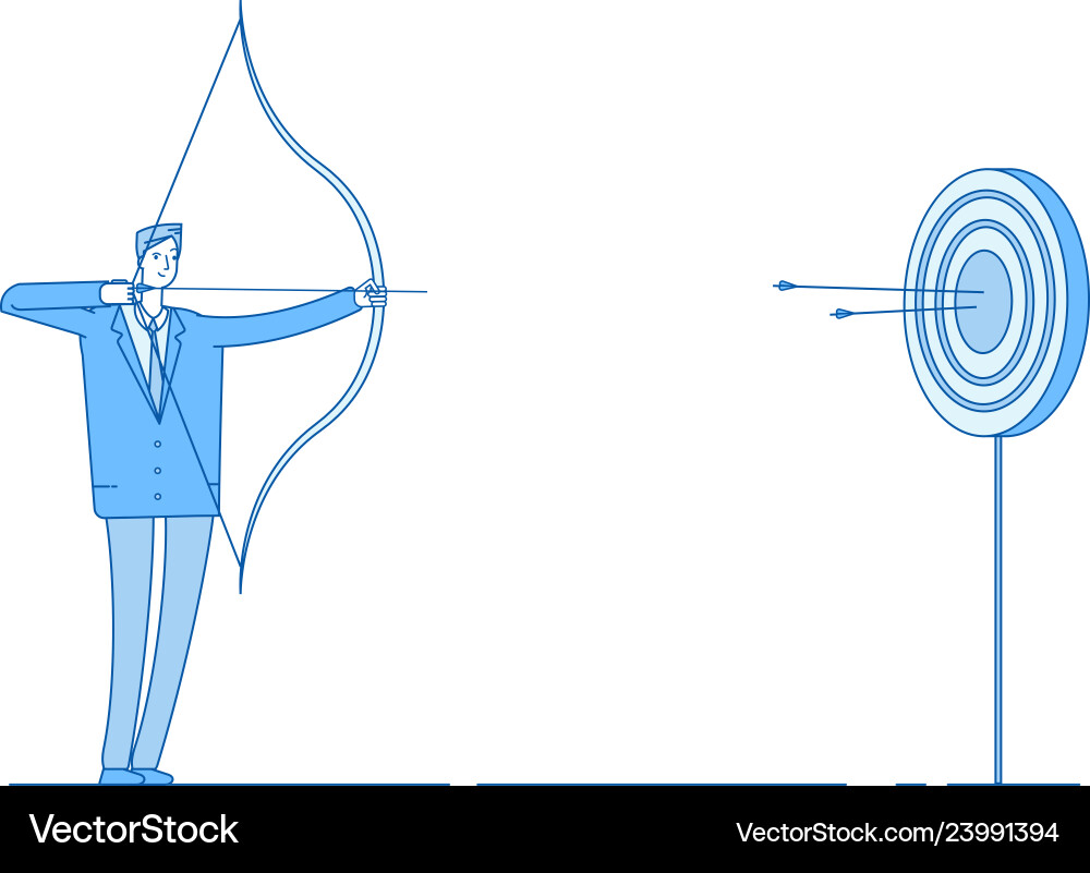 Man Shooting Bow at Target vector image