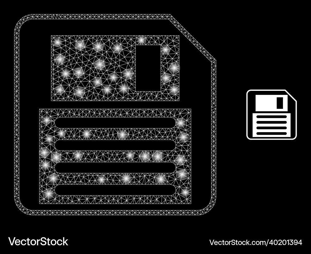 Mesh net floppy disk with illumitated Mesh net floppy disk with illumitated vector image
