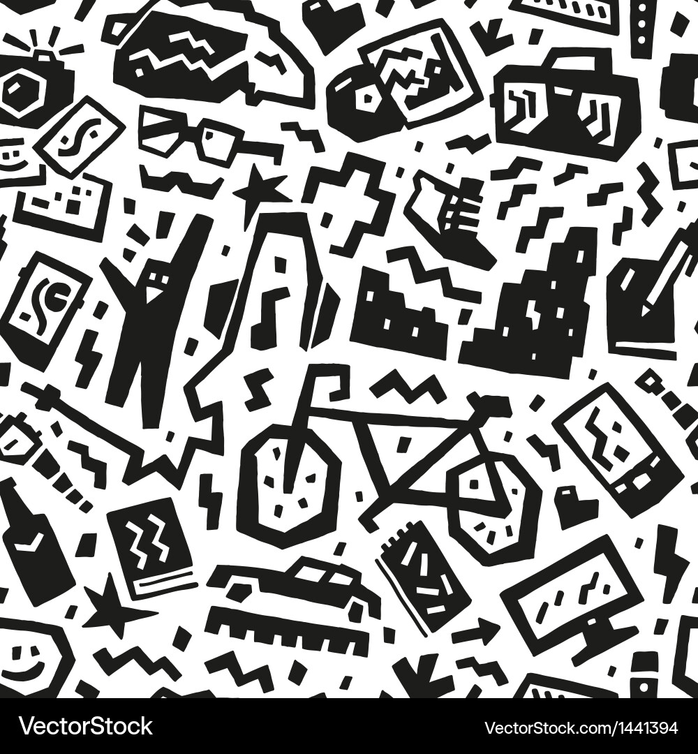 Retro Pattern - Minimal Icons vector image