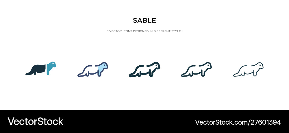 Sable icon in different style two colored vector image