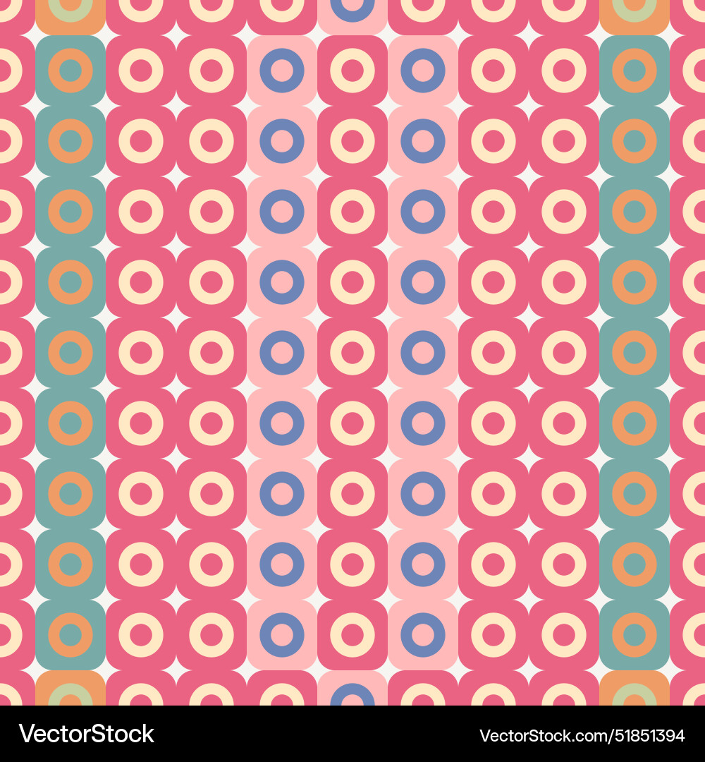 Seamless pattern rounded rectangle mixed donut Seamless pattern rounded rectangle mixed donut Vector Image
