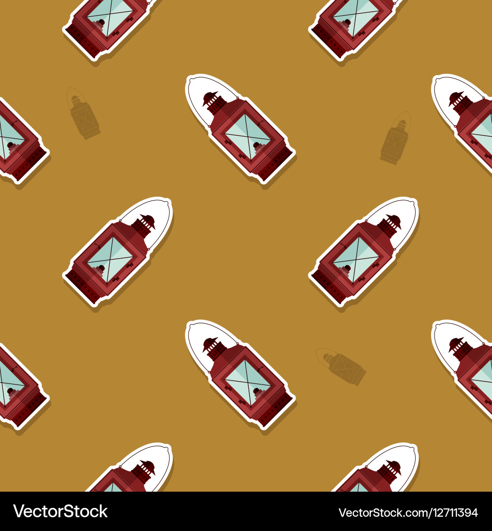 Seamless pattern with lanterns vector image