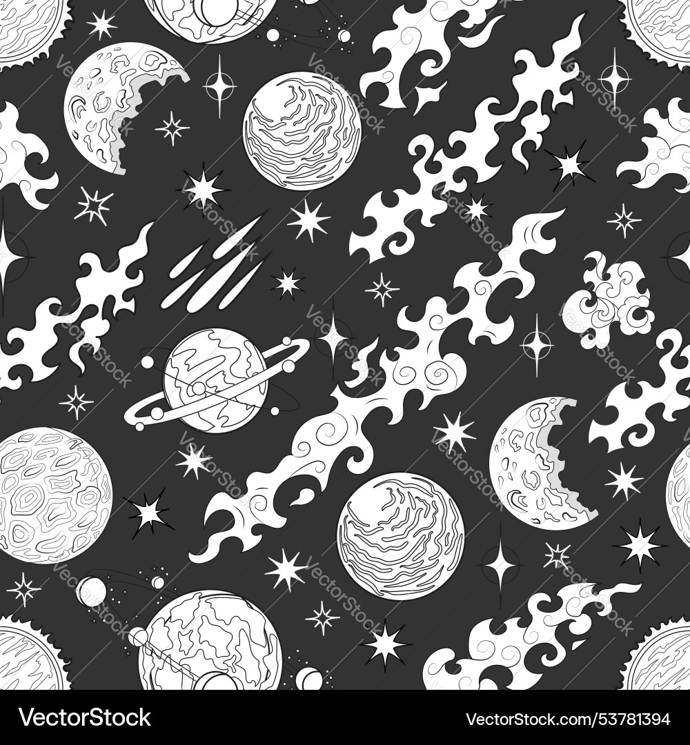 Seamless pattern with planets Seamless pattern with planets vector image