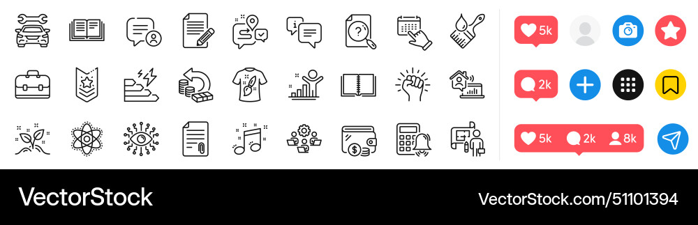 Shoulder strap winner and article line icons pack Shoulder strap winner and article line icons pack vector image