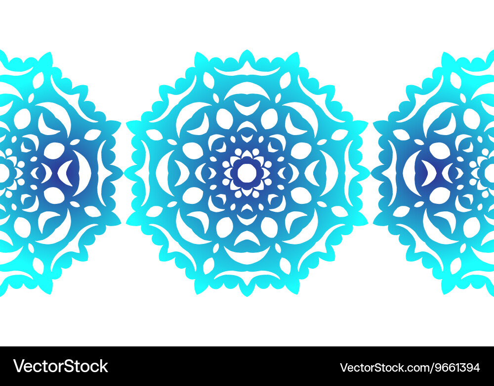 Snowflake christmas seamless pattern circular vector image