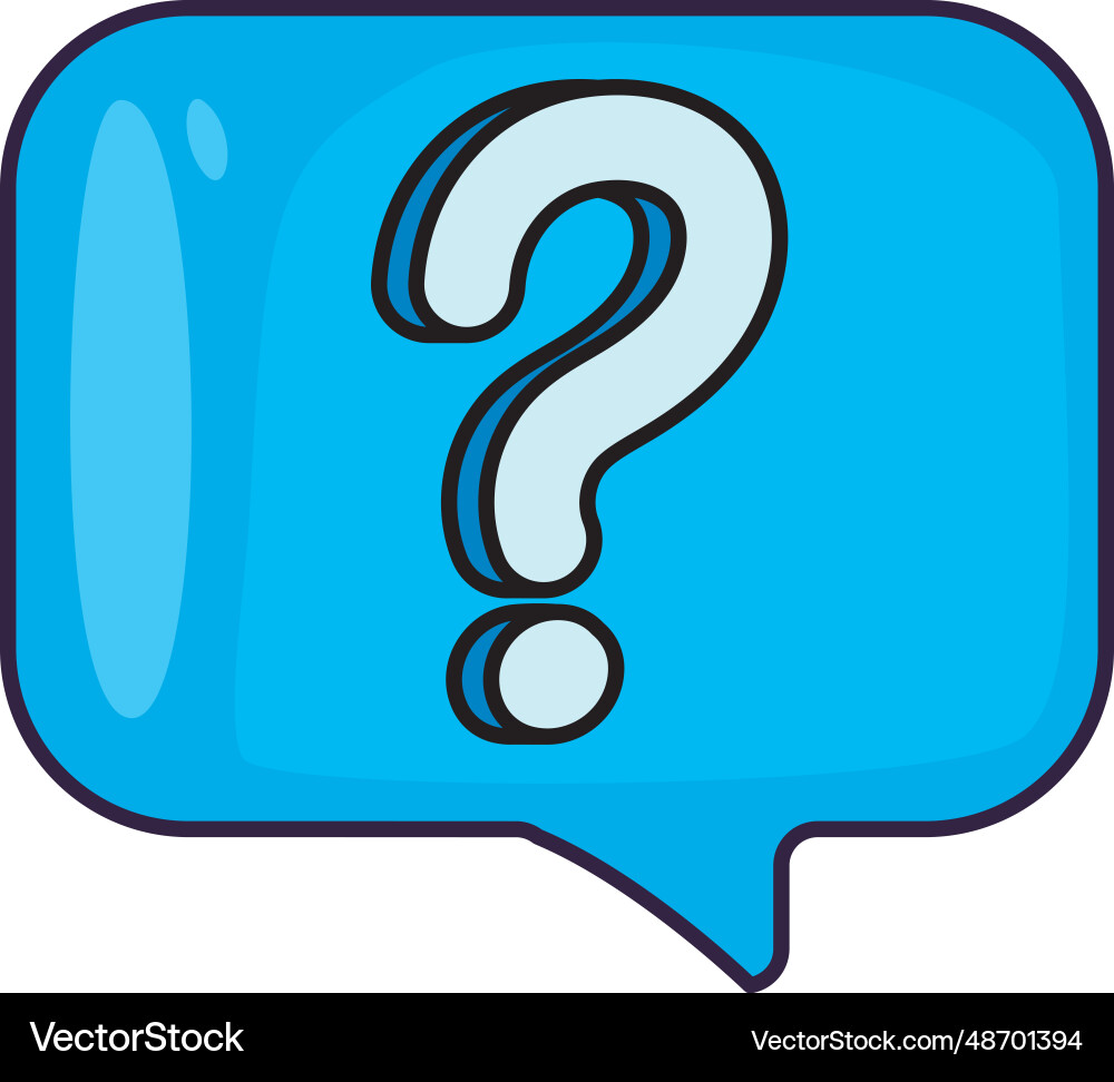 Speech bubble with interrogation sign template vector image
