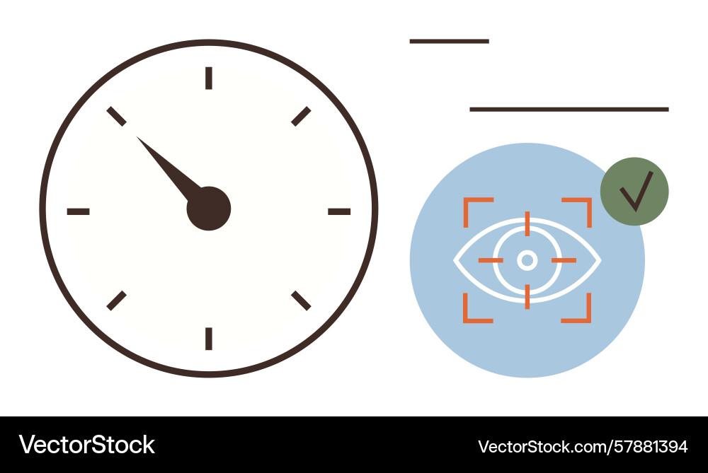 Time management and accuracy concept with clock Time management and accuracy concept with clock Vector Image