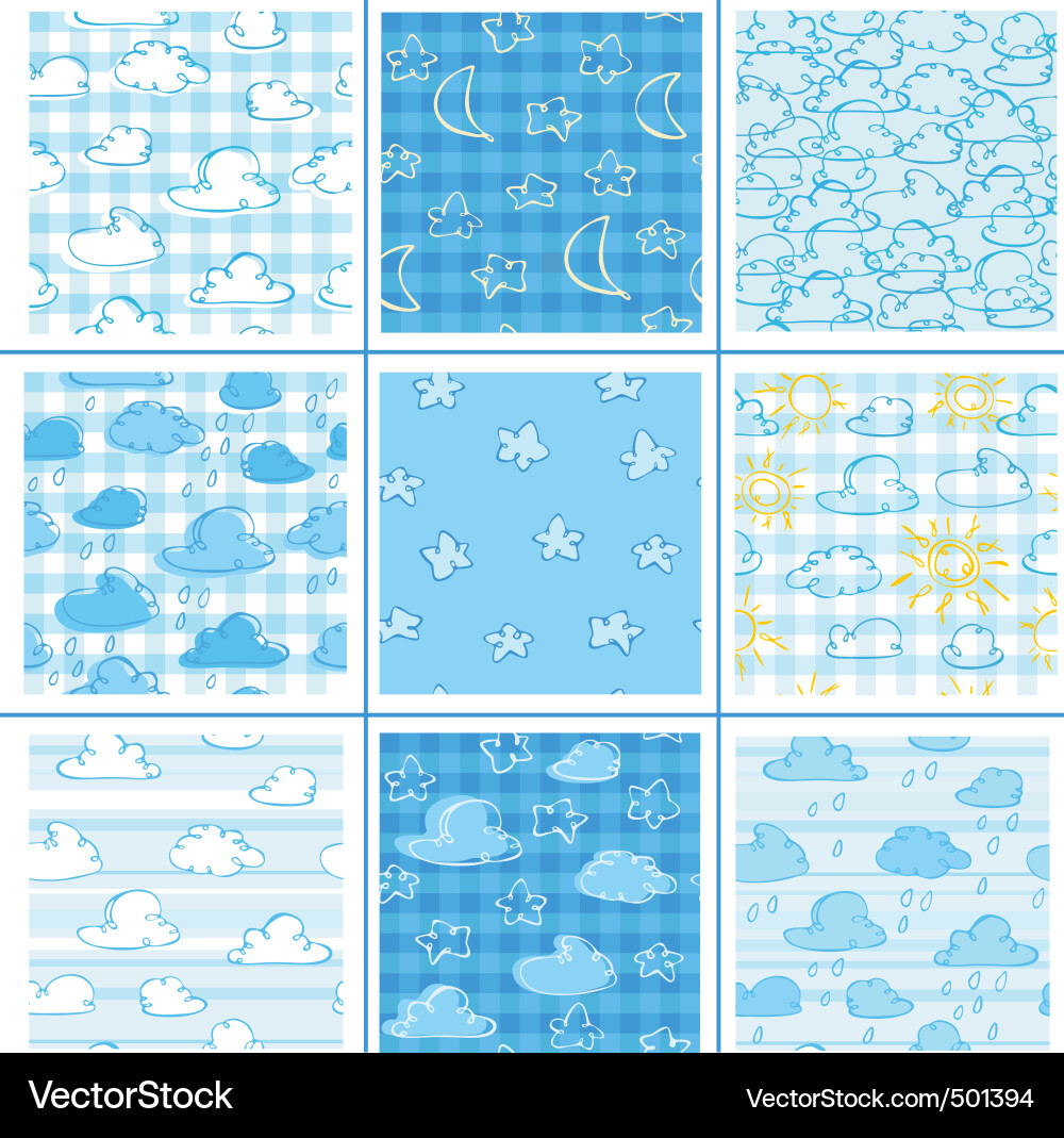 Weather Pattern Tiles Vector Image