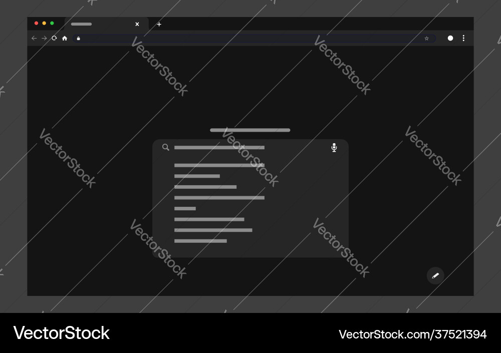 Web browser flat ui design on dark background vector image