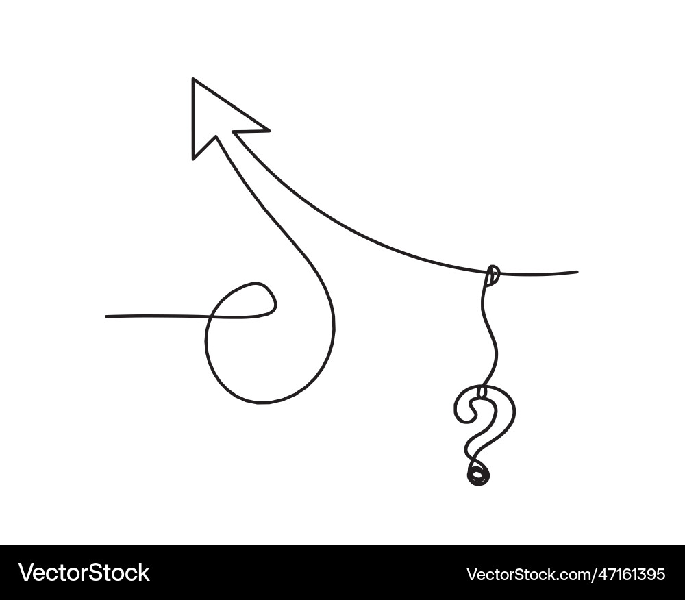 Abstract continuous lines arrows and question Abstract continuous lines arrows and question vector image