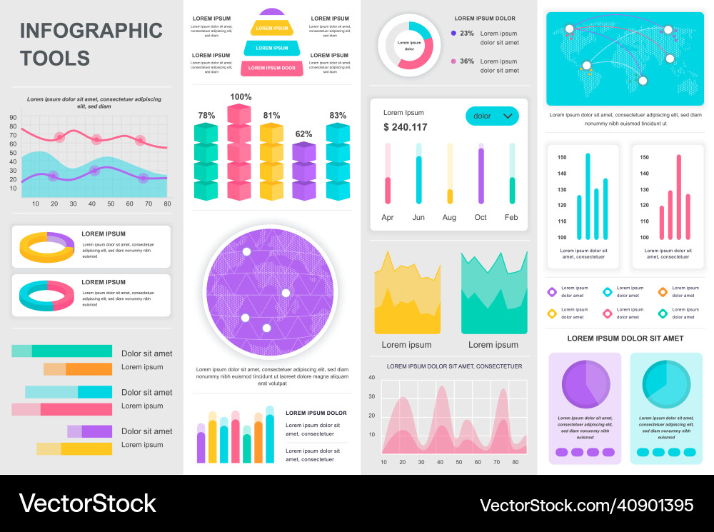 Bundle infographic ui ux kit elements Vector Image