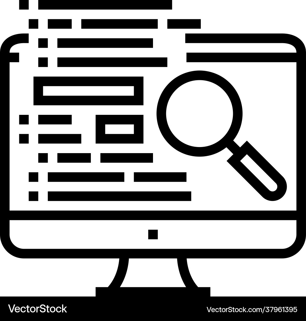Data checking line icon Vector Image