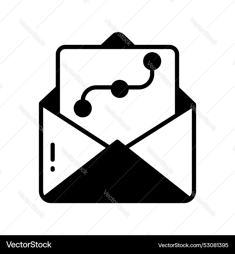 Design file inside letter envelope denoting Vector Image