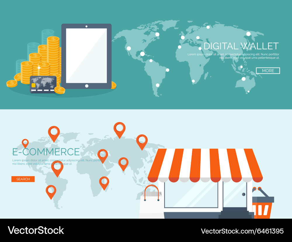 Flat header shopping web vector image