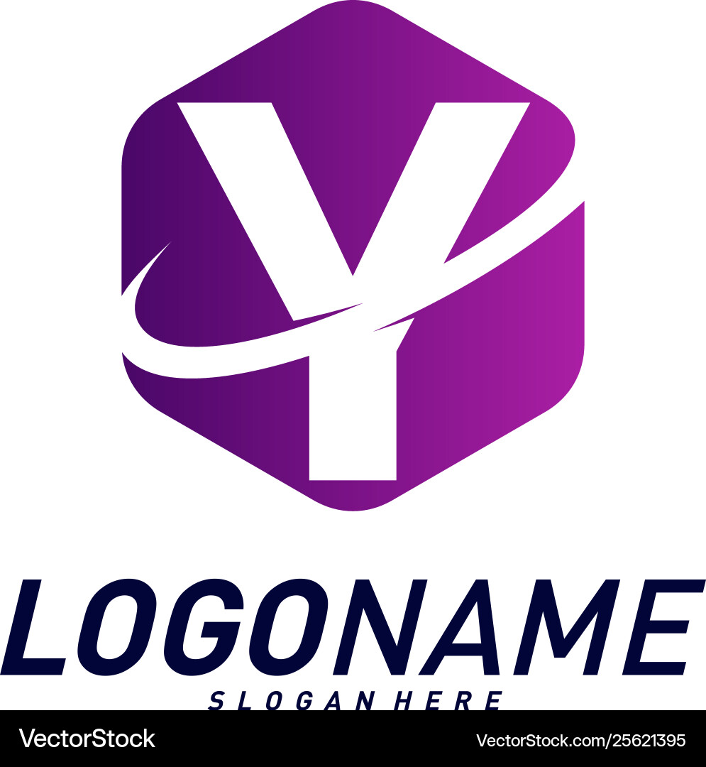 Font with planet logo design concepts letter y Vector Image