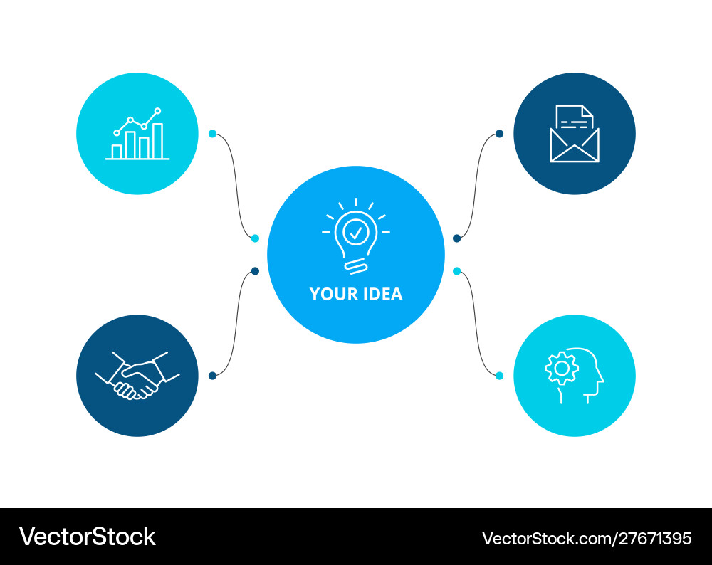 Four Step Flowchart Template Vector Image