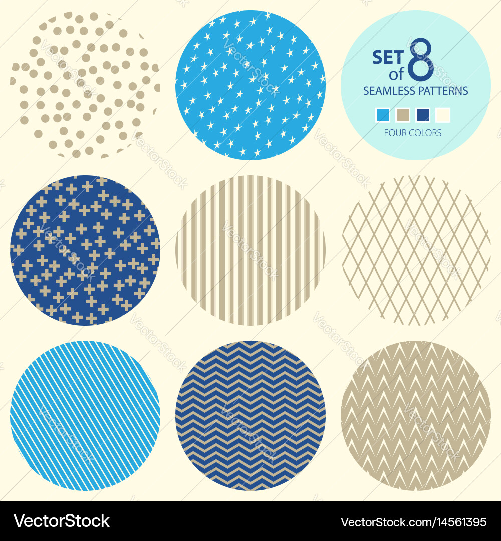 Geometric Round Pattern Set vector image