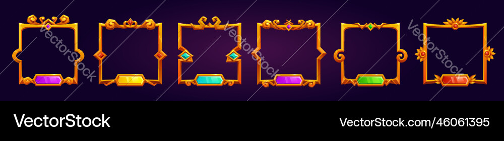 Gold Frame for User Avatar - RPG Game vector image