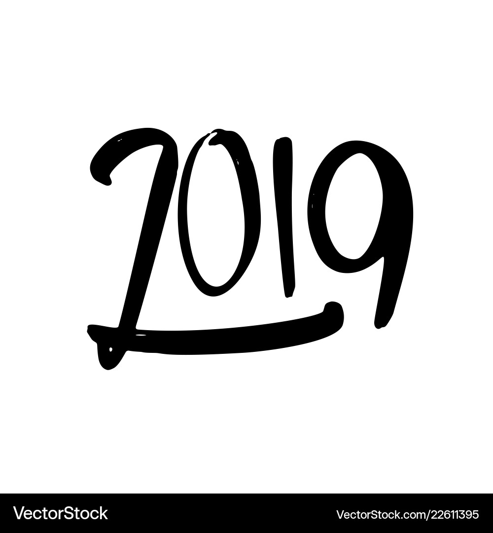 Happy new year 2019 calligraphy and lettering Happy new year 2019 calligraphy and lettering vector image