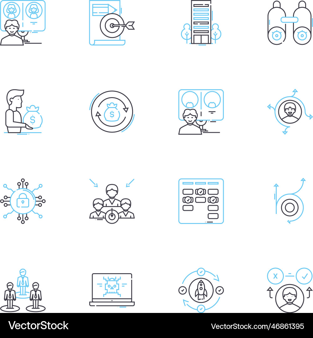 Minimalist approach linear icons set simplify Minimalist approach linear icons set simplify Vector Image