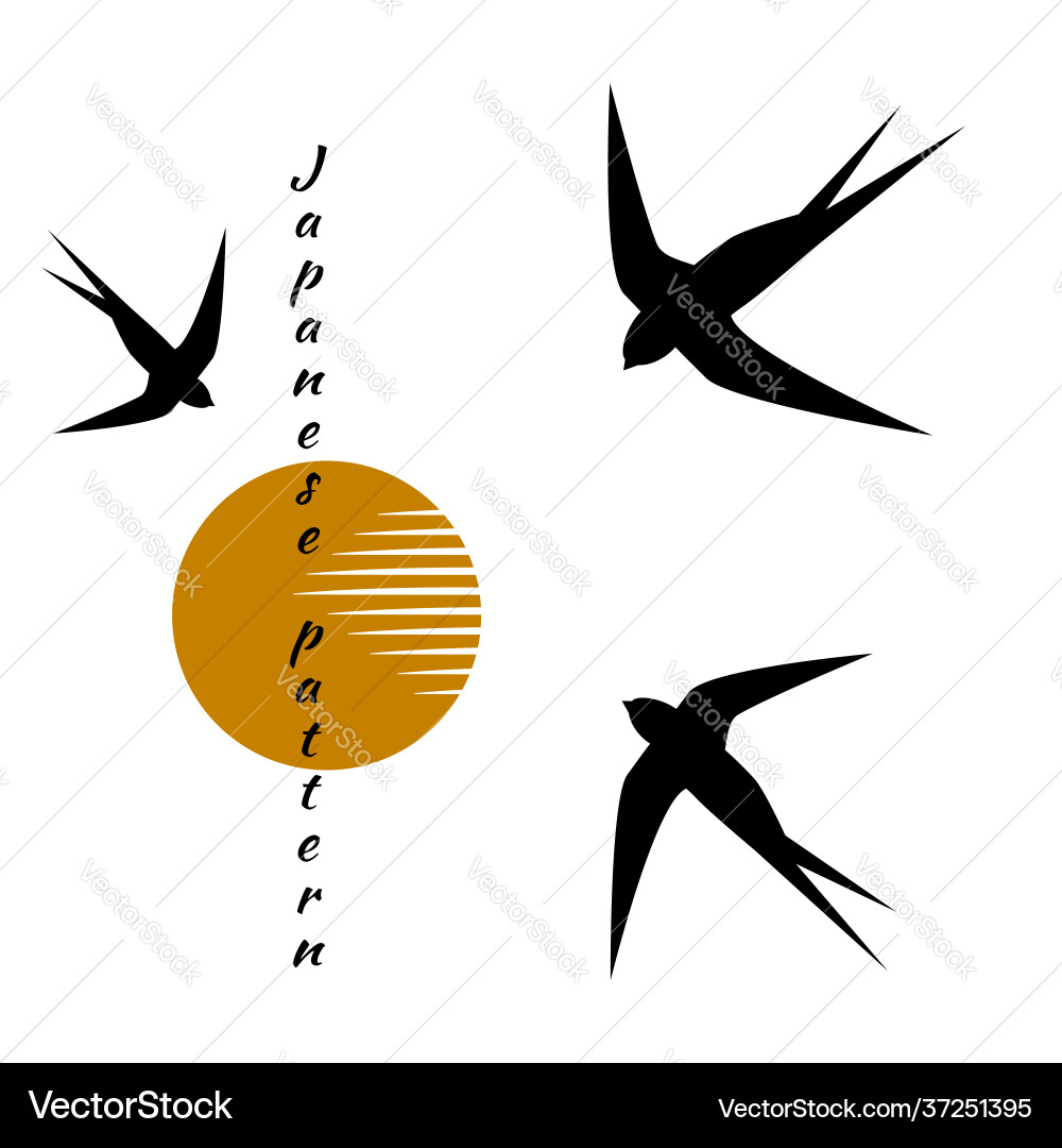 Minimalistic pattern in japanese style flock Minimalistic pattern in japanese style flock vector image