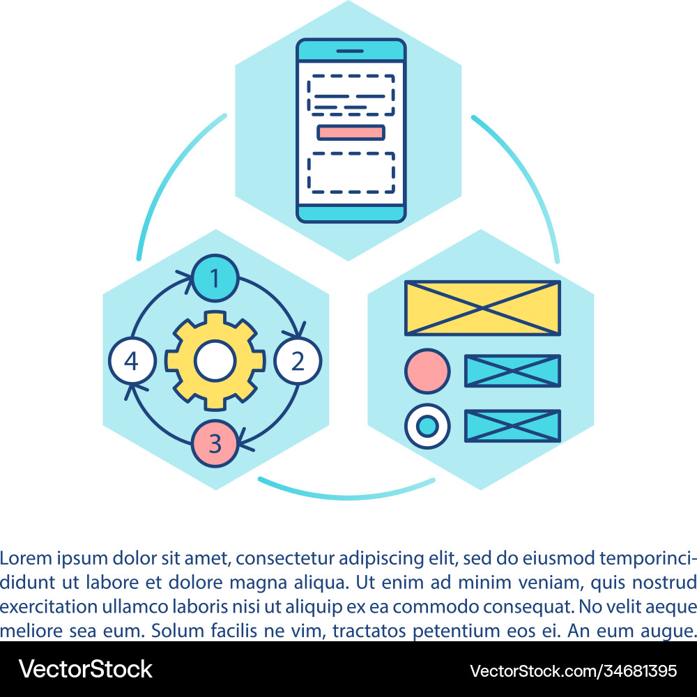 Mobile application development concept icon Mobile application development concept icon vector image