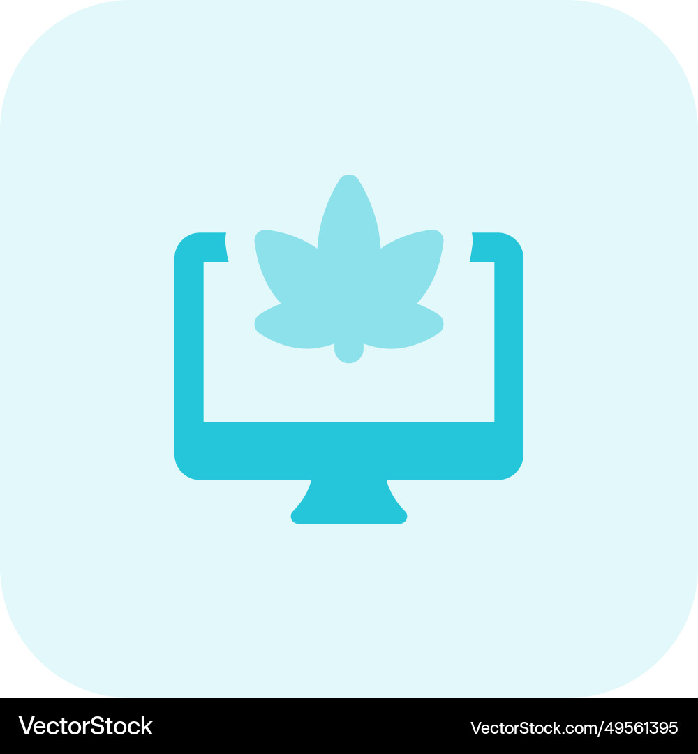 Monitoring the lab grown marijuana on a computer Vector Image