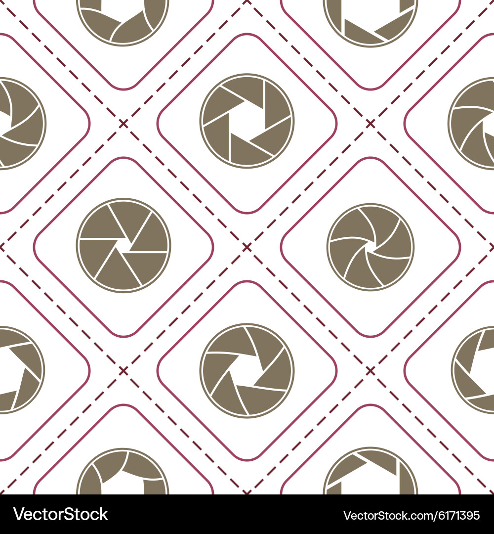 Seamless background with camera shutter symbols vector image