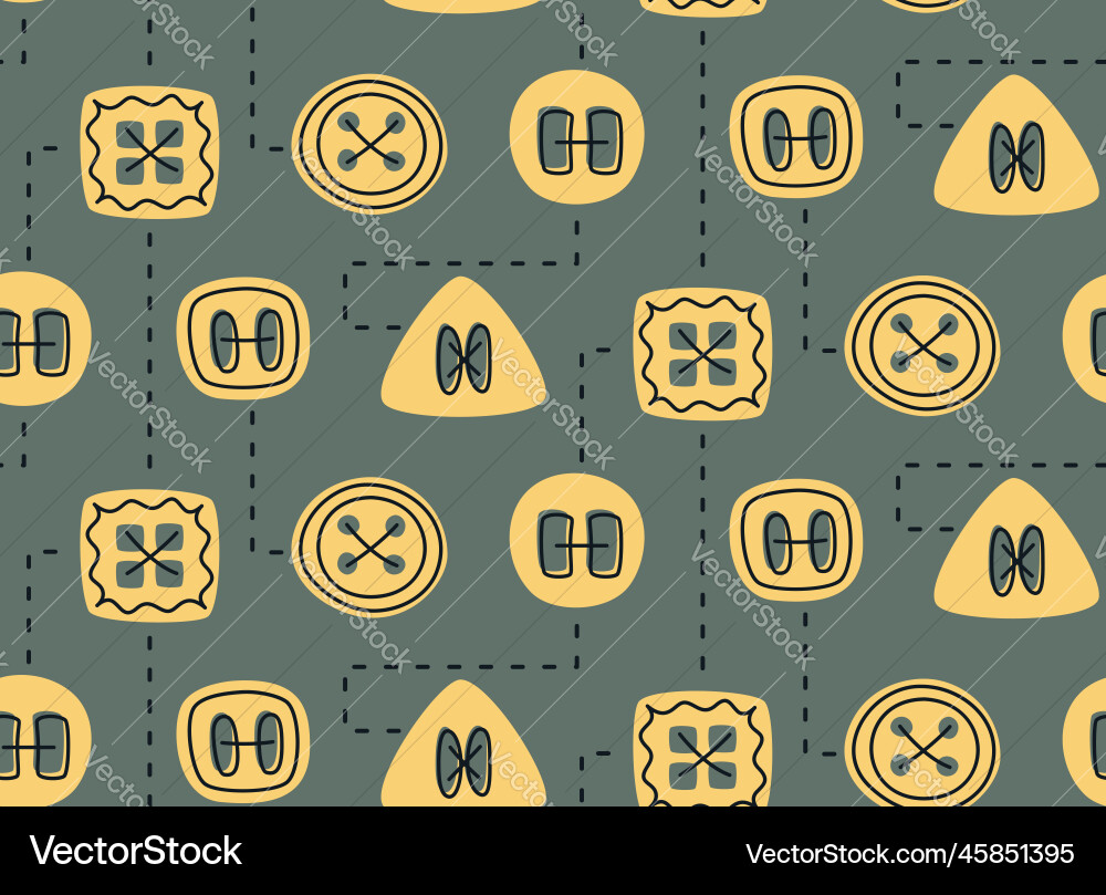 Seamless pattern with yellow buttons vector image
