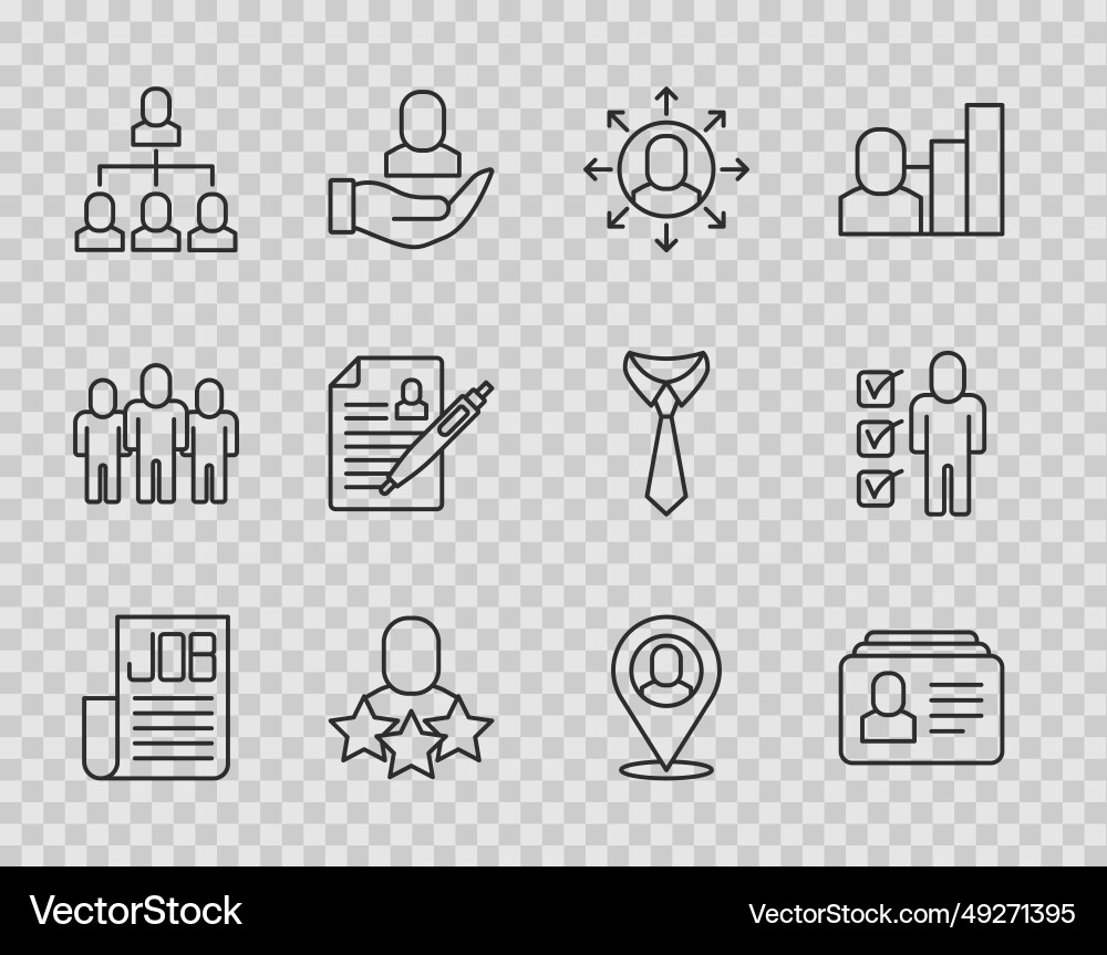 Set line search job resume multitasking manager Vector Image