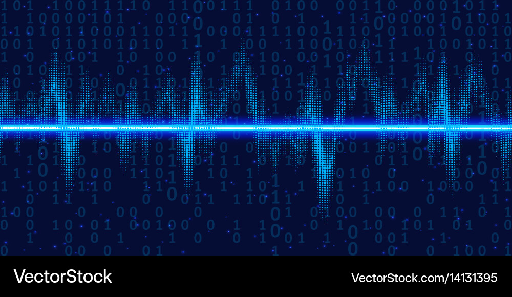 Sound Waves & Binary Glow vector image