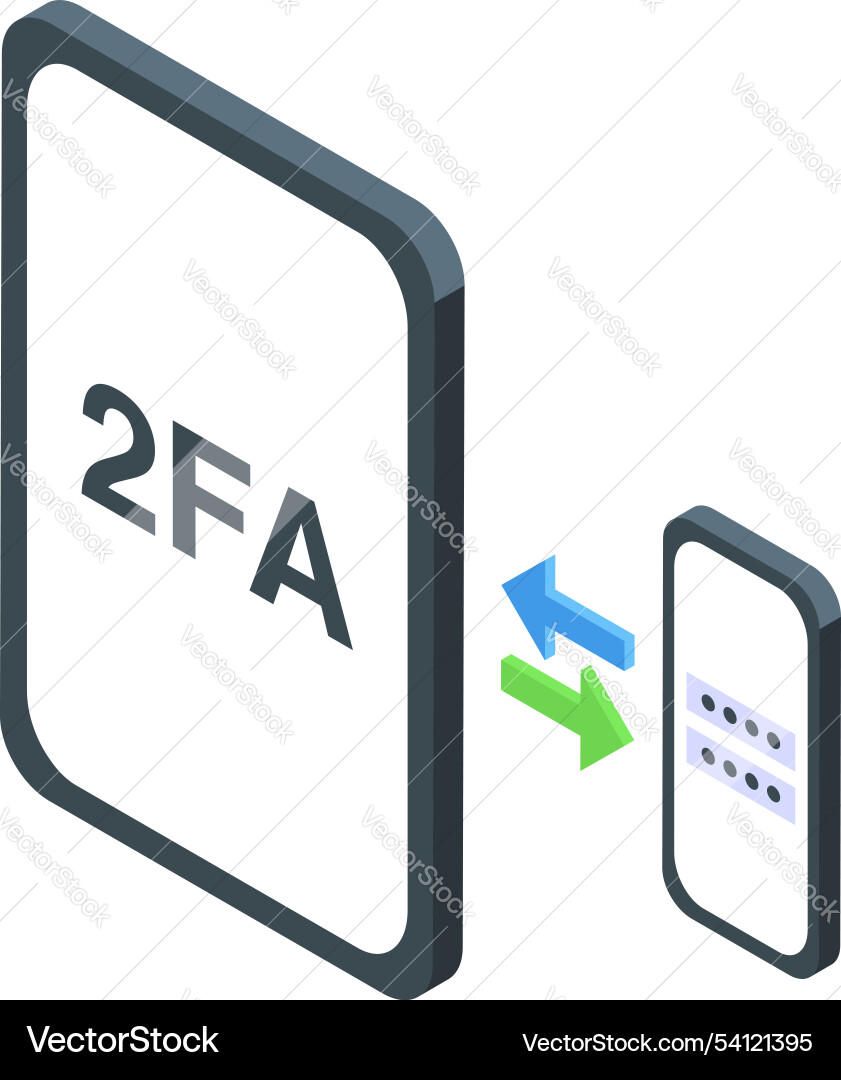 Two factor authentication sending security code Two factor authentication sending security code vector image