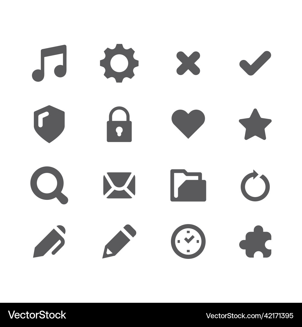 Web symbols padlock envelope and search icons Web symbols padlock envelope and search icons vector image