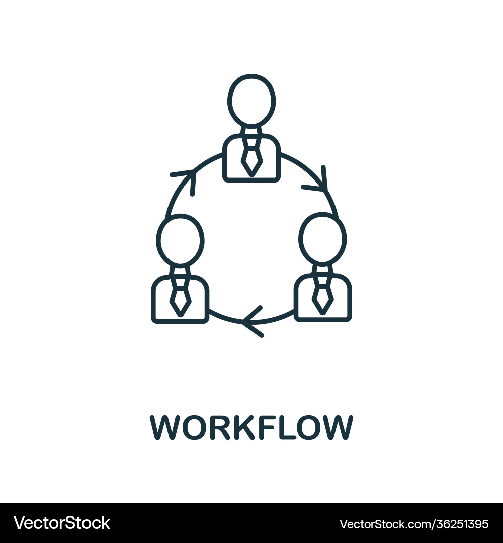 Workflow icon from planing collection simple line vector image