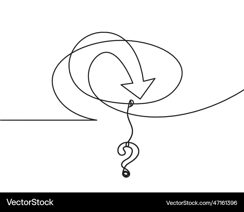 Abstract continuous lines arrows and question Abstract continuous lines arrows and question vector image