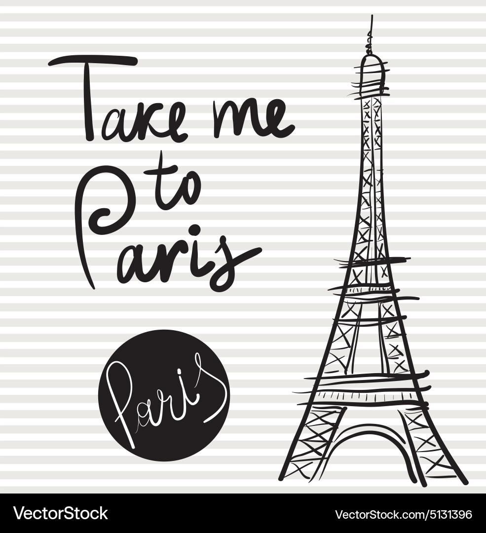 Artistic eiffel tower design Vector Image