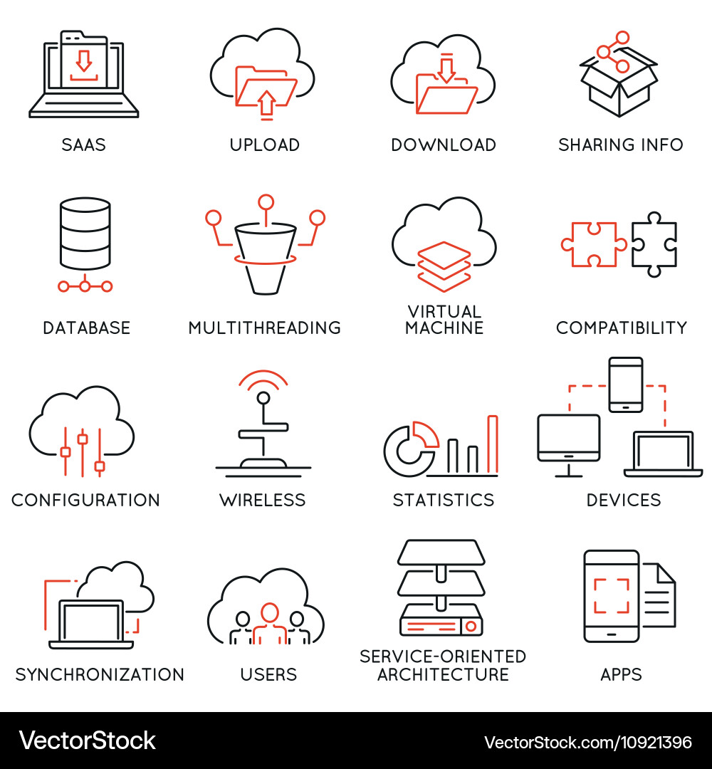 Cloud Computing Icons - Data & Storage vector image