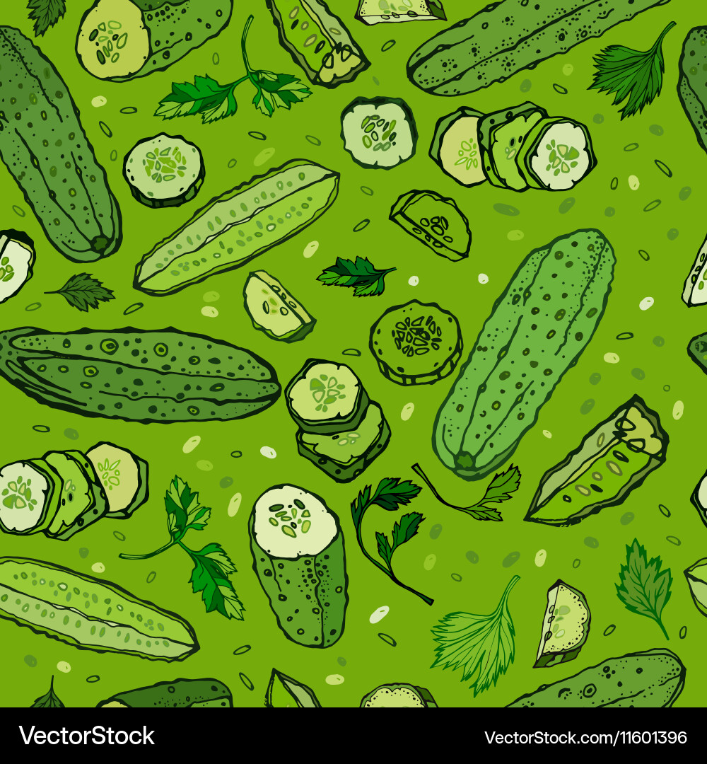 Cucumber pattern image Vector Image